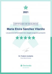 Certificado de excelencia 2021, nutricionista, nutricionista clínica