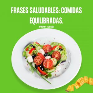 Frases saludables: comidas equilibradas. nutricionista, nutricionista clínica